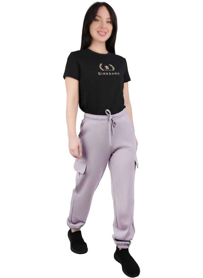 GIORDANO Women's Regular Fit High-Waist Interlock Knit Pants - Image 2